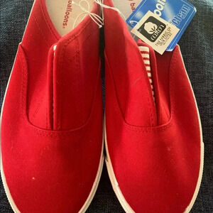 Women’s Balloons red vintage 90s mule sneakers 100% cotton canvas. Size 10